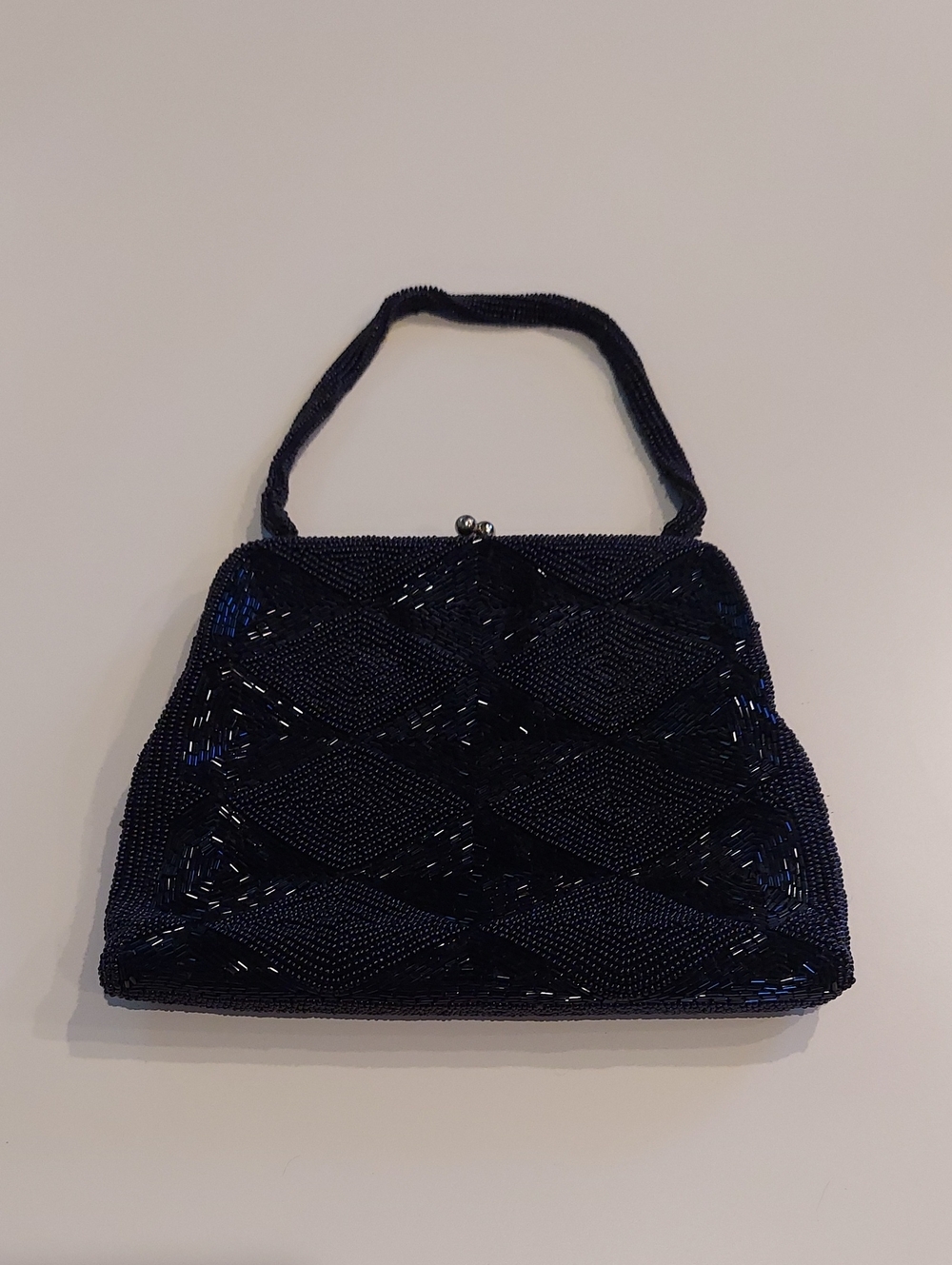 Vintage Richere Beaded Evening Handbag in Black